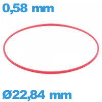 Joint 22,84 X 0,58 mm pour montre rouge cylindrique de marque ISO Swiss plastique dur