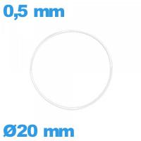 Joint 20 X 0,5 mm O-ring silicone  d'horlogerie 