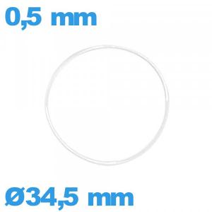Joint transparent 34,5 X 0,5 mm torique pour horlogerie silicone