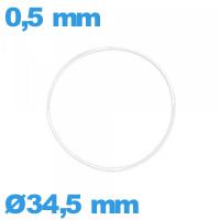 Joint transparent 34,5 X 0,5 mm torique pour horlogerie silicone