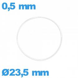 Joint O-ring silicone 23,5 X 0,5 mm transparent d'horlogerie pas cher