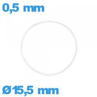 Joint silicone transparent pour horlogerie - 15,5 X 0,5 mm O-ring