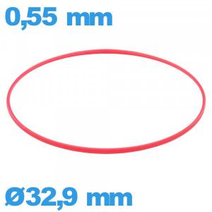 Joint de montre ISO Swiss étanchéité 32,9 X 0,55 mm plastique dur  cylindrique  