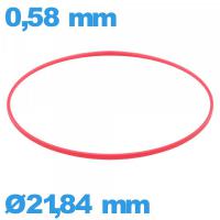 Joint pour montre 21,84 X 0,58 mm étanchéité rouge   cylindrique 