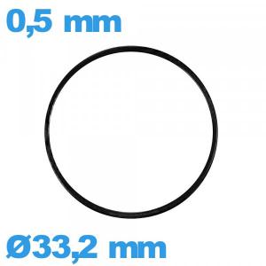 Joint de montre plat étanchéité 33,2 X 0,5 mm caoutchouc  