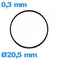 Joint nitrile  d'horlogerie iso swiss 20,5 X 0,3 mm plat  étanchéité