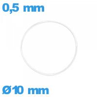 Joint horlogerie silicone - 10 X 0,5 mm  torique