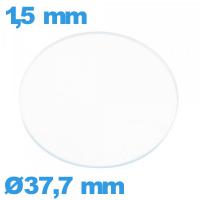 Verre pour montre en verre minéral circulaire 37,7 mm