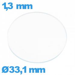 Verre verre minéral montre circulaire 33,1 mm