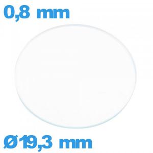 Verre en verre minéral pour montre circulaire 19,3 mm