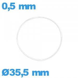 Joint étanchéité pour horlogerie silicone  transparent O-ring 35,5 X 0,5 mm 