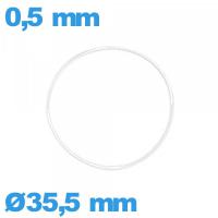 Joint étanchéité pour horlogerie silicone  transparent O-ring 35,5 X 0,5 mm 