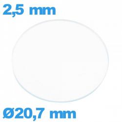 Verre 20,7 mm montre verre minéral circulaire