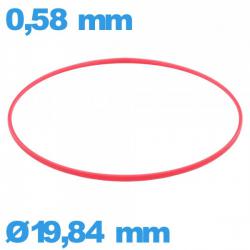 Joint étanchéité pour montre  pas cher rouge cylindrique 19,84 X 0,58 mm 
