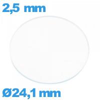 Verre 24,1 mm circulaire pour montre en verre minéral