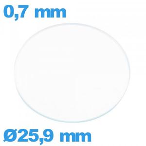 Verre montre verre minéral circulaire 25,9 mm
