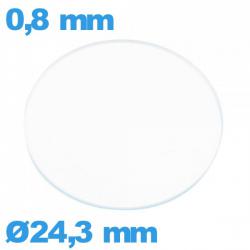 Verre verre minéral circulaire montre 24,3 mm