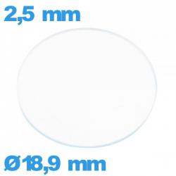 Verre 18,9 mm de montre circulaire verre minéral