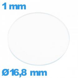 Verre en verre minéral circulaire 16,8 mm pour montre