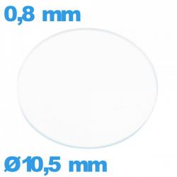 Verre 10,5 mm de montre circulaire verre minéral