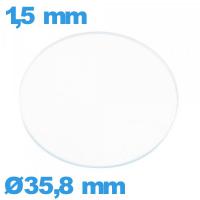 Verre de montre en verre minéral 35,8 mm circulaire