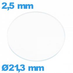 Verre circulaire en verre minéral 21,3 mm de montre