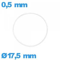 Joint d'horlogerie 17,5 X 0,5 mm étanchéité transparent silicone  O-ring