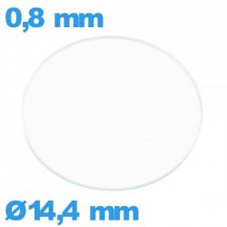 Verre verre minéral circulaire 14,4 mm de montre