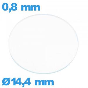 Verre verre minéral circulaire 14,4 mm de montre