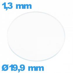 Verre de montre verre minéral 19,9 mm circulaire