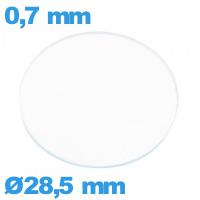 Verre circulaire en verre minéral 28,5 mm montre