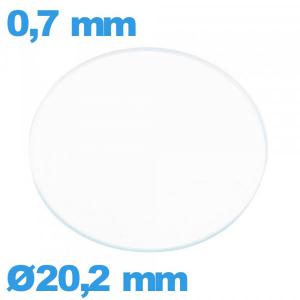 Verre 20,2 mm pour montre circulaire verre minéral