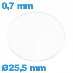 Verre verre minéral circulaire 25,5 mm de montre