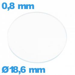 Verre 18,6 mm circulaire pour montre verre minéral