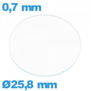 Verre 25,8 mm pour montre en verre minéral circulaire