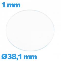 Verre 38,1 mm circulaire pour montre verre minéral