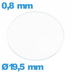 Verre en verre minéral circulaire 19,5 mm pour montre