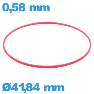 Joint plastique  pour horlogerie 41,84 X 0,58 mm cylindrique  étanchéité rouge