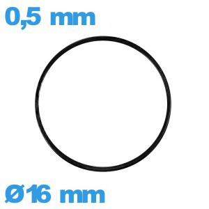 Joint  horlogerie 16 X 0,5 mm plat  étanchéité caoutchouc