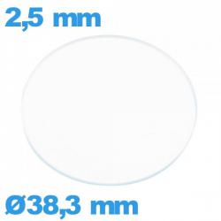 Verre circulaire 38,3 mm montre verre minéral