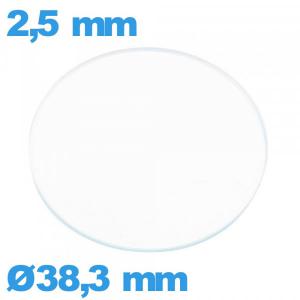 Verre circulaire 38,3 mm montre verre minéral