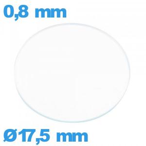 Verre 17,5 mm de montre en verre minéral circulaire