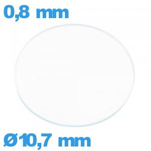 Verre circulaire 10,7 mm pour montre en verre minéral