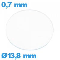 Verre verre minéral circulaire de montre 13,8 mm
