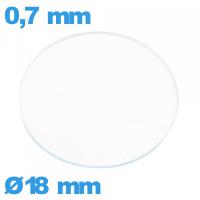 Verre circulaire en verre minéral 18 mm de montre