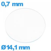Verre circulaire 14,1 mm de montre verre minéral