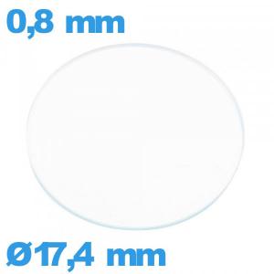 Verre 17,4 mm pour montre en verre minéral circulaire