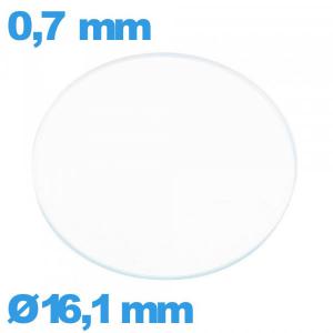 Verre montre verre minéral circulaire 16,1 mm