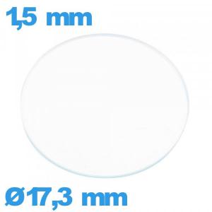 Verre 17,3 mm montre verre minéral circulaire