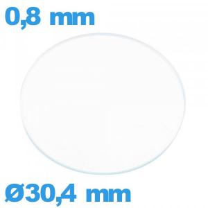 Verre circulaire verre minéral 30,4 mm montre